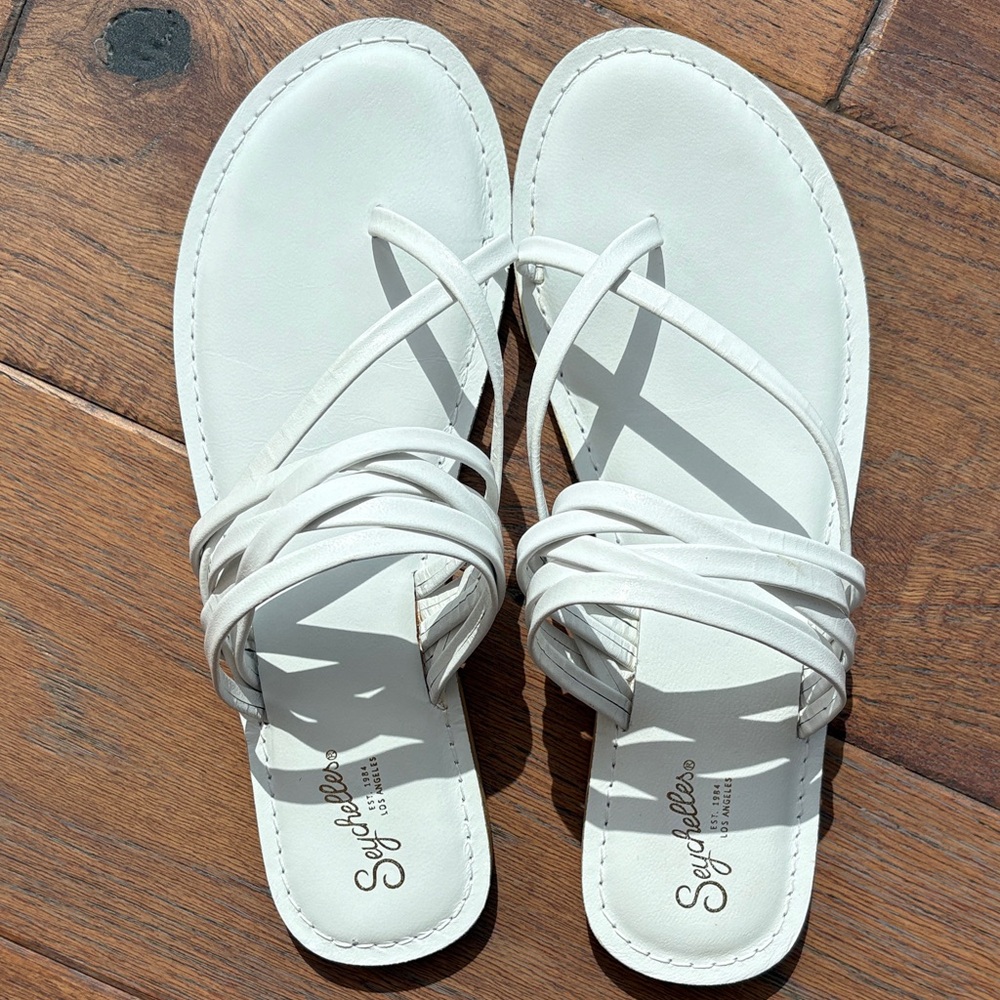 Seychelles Women's Strappy White Sandals-NEW!